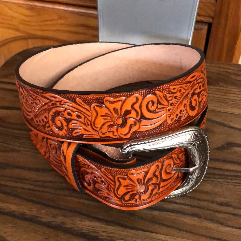 Stunning brown cowboy belt unisex